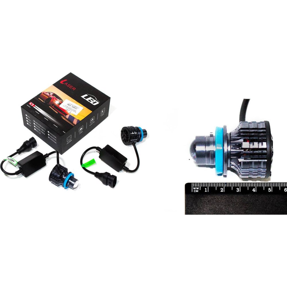 Изображение товара Лампа светодиодная DINWARD Н11 12-24V 3000K NOVA-PRO/ (к-т=2шт) (линза) с кулером 746343v