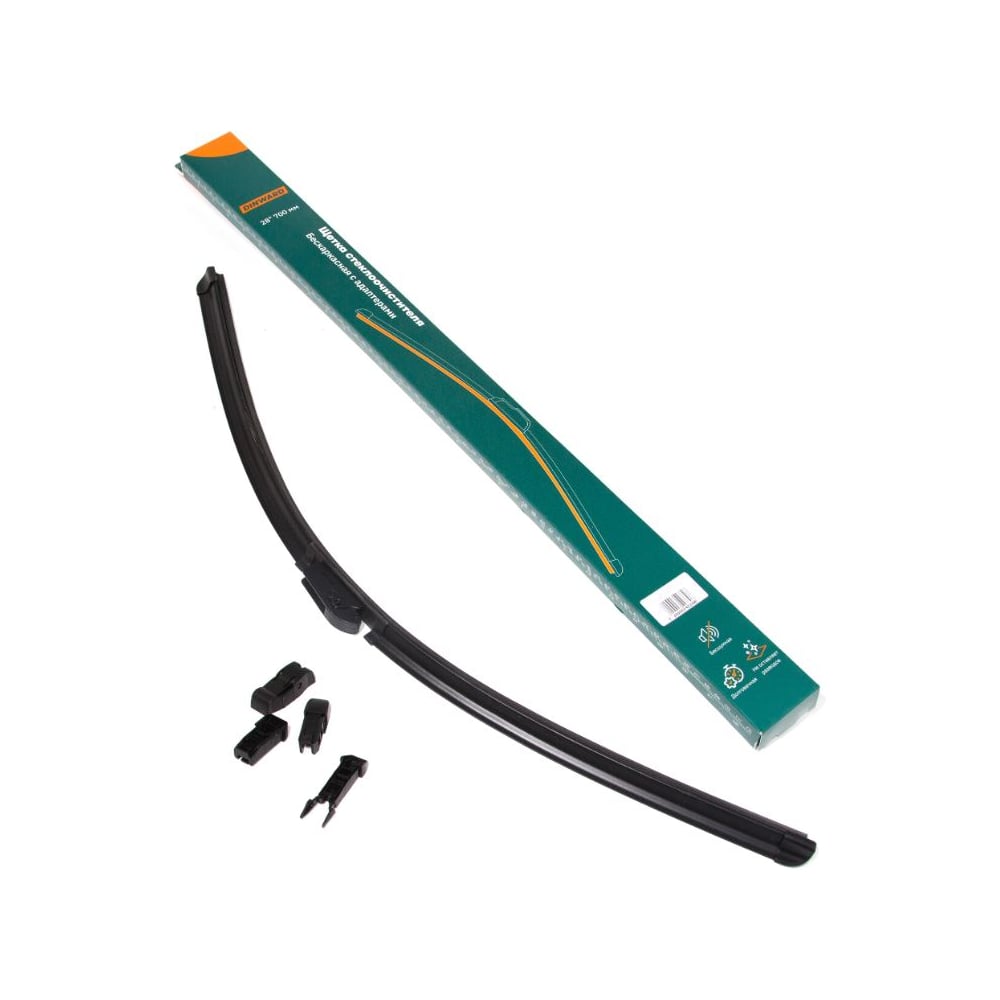 Изображение товара Щетка стеклоочистителя бескаркасная DINWARD 700 мм (28) (5 адаптеров) 746617v