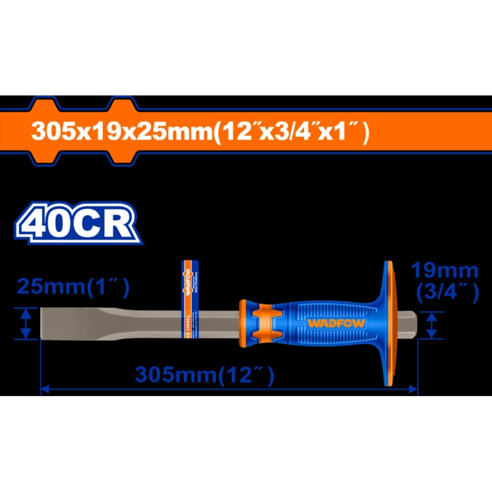 Изображение товара Зубило WadFow с протектором 25х16х305 мм 6/36 WCC2312