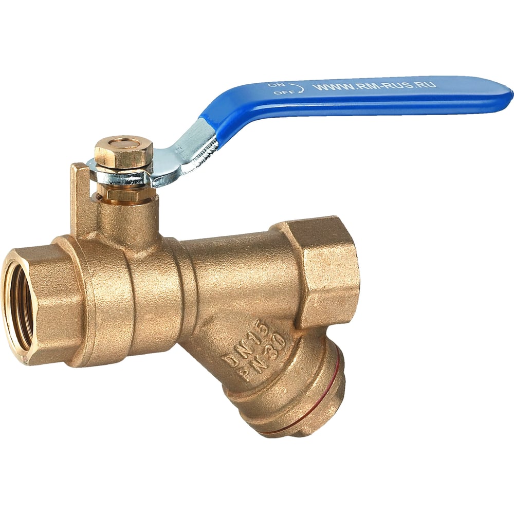 Изображение товара Шаровой кран RM с фильтром Ду25 Ру30, латунь, внутренней резьбы