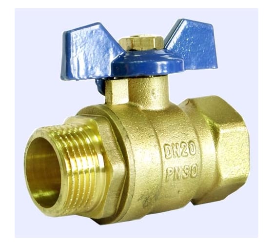 Изображение товара Шаровой кран RM 3/4 ВР-НР муфтовый бабочка Ду20 Ру30 11Б27п1 RM-34FMB