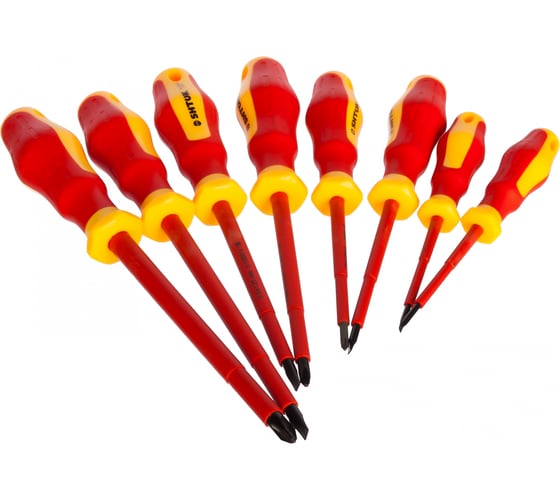 Изображение товара Набор диэлектрических отверток SHTOK 8 шт. картон 1000В 09905