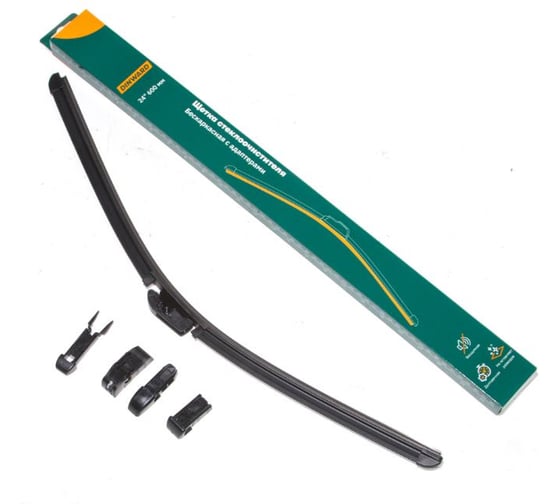 Изображение товара Щетка стеклоочистителя бескаркасная DINWARD 600 мм (24) (5 адаптеров) 746613v