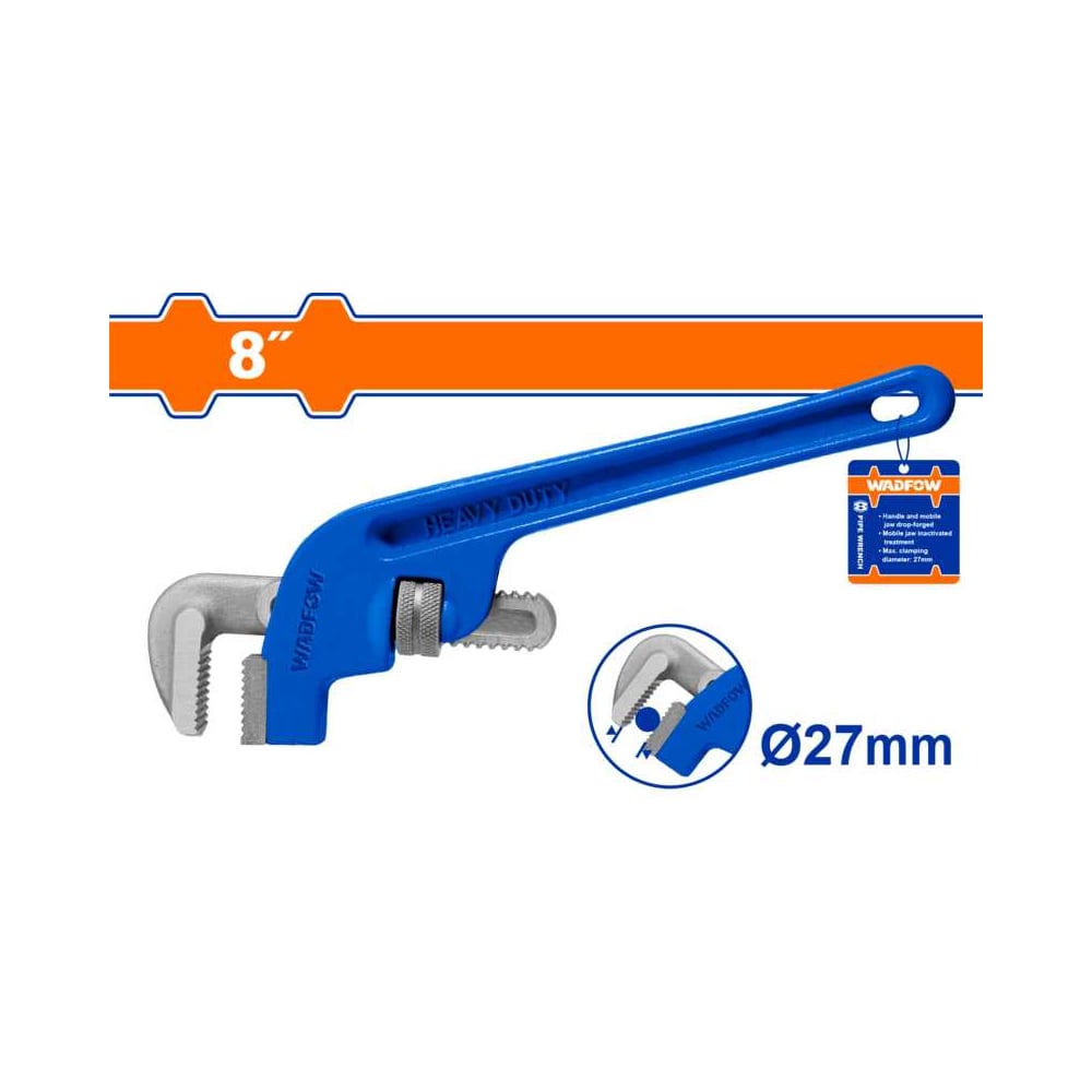 Изображение товара Ключ трубный WadFow 200 мм, 27 мм 6/48 WPW6108