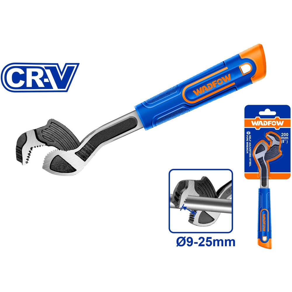Изображение товара Ключ трубный WadFow самозажимной 200 мм 9-25 мм для профессиональных работ
