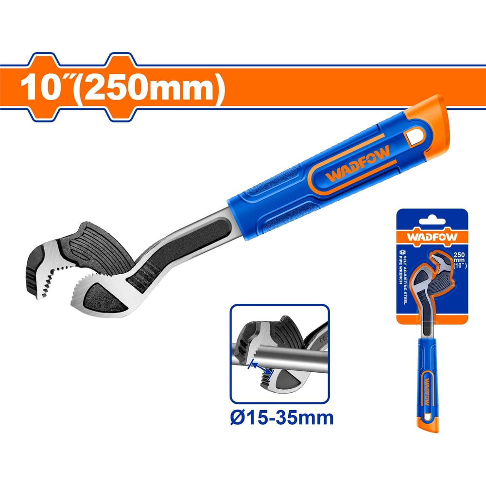 Изображение товара Ключ трубный WadFow самозажимной 250 мм, 15-35 мм 6/48 WPW0A10