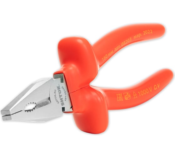 Изображение товара Диэлектрические пассатижи SHTOK 1000В 160 мм 08203