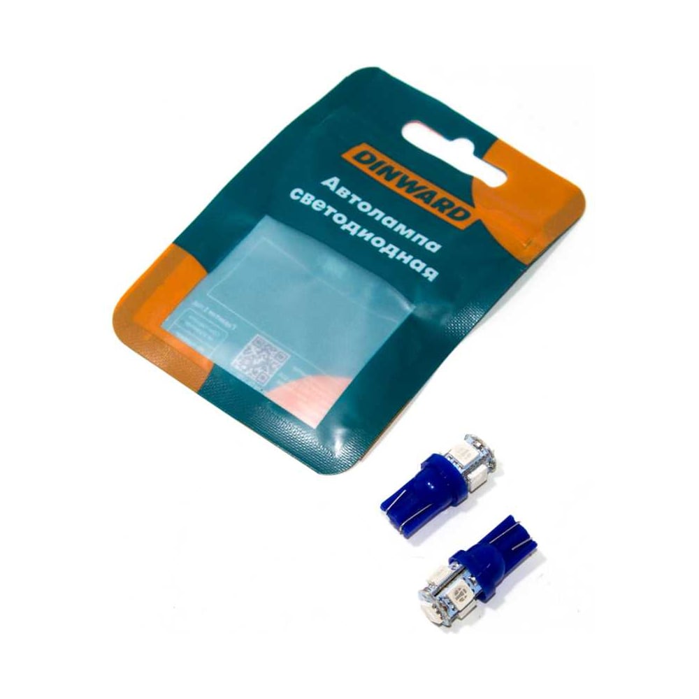 Изображение товара Лампа DINWARD светодиод 12-5 б/ц (габарит) W2.1×9.5d синий 5SMD 3 этажа (к-т=2шт) 746323v