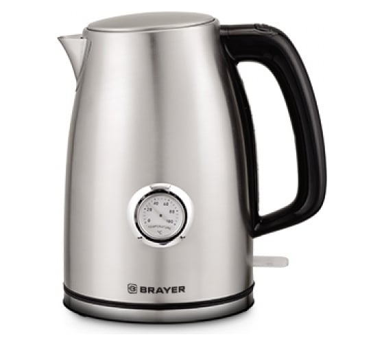 Изображение товара Электрический чайник BRAYER 1.7 л, стальной, термометр BR1022