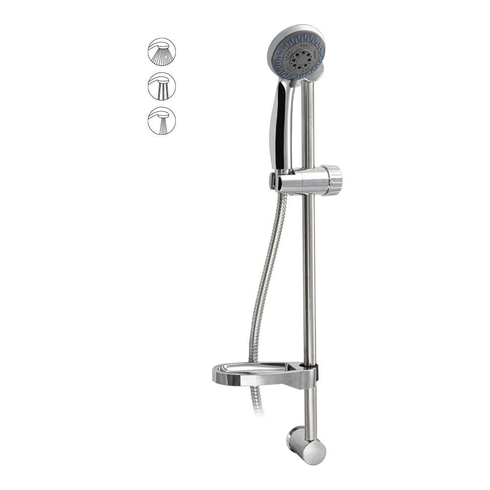Изображение товара Стойка душевая Санакс МЕТАЛ с душевой лейкой 3 режима, шлангом и мыльницей 00001