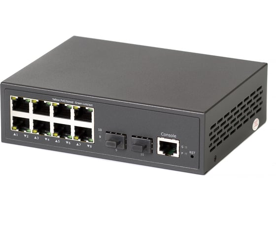 Изображение товара Коммутатор Netlink NL-SW-2L-8TP2S Layer 2+ managed PoE switch: 2_1G/2.5G SFP slots + 8_10/100/1000M RJ45 PoE ports 120W УТ-00003707