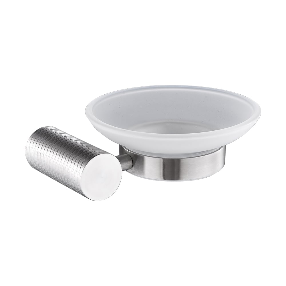 Изображение товара Мыльница стеклянная с креплением к стене GFmark из нержавеющей стали с резным креплением 81004