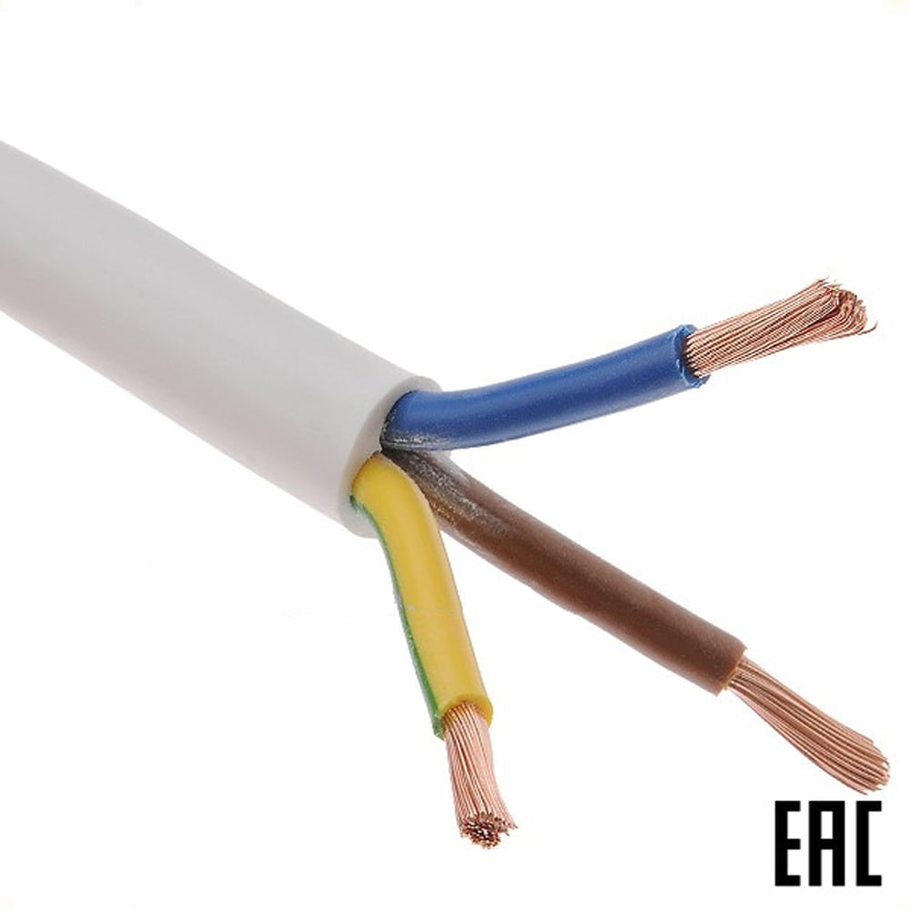 Изображение товара Электропровод MW бухта ПВСнг(А)-LS 3х4 белый 100 м