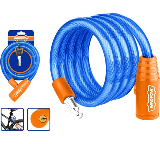 Изображение товара Велосипедный замок WADFOW 15х1200 мм 12/36 WBK1115