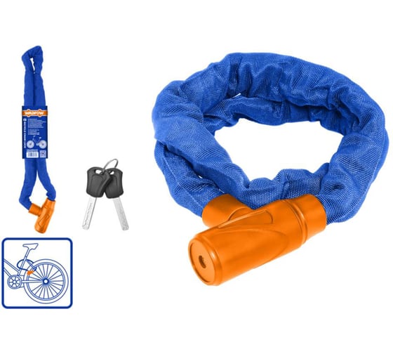 Изображение товара Велосипедный замок WADFOW 7.7х1200 мм 6/12 WBK4177