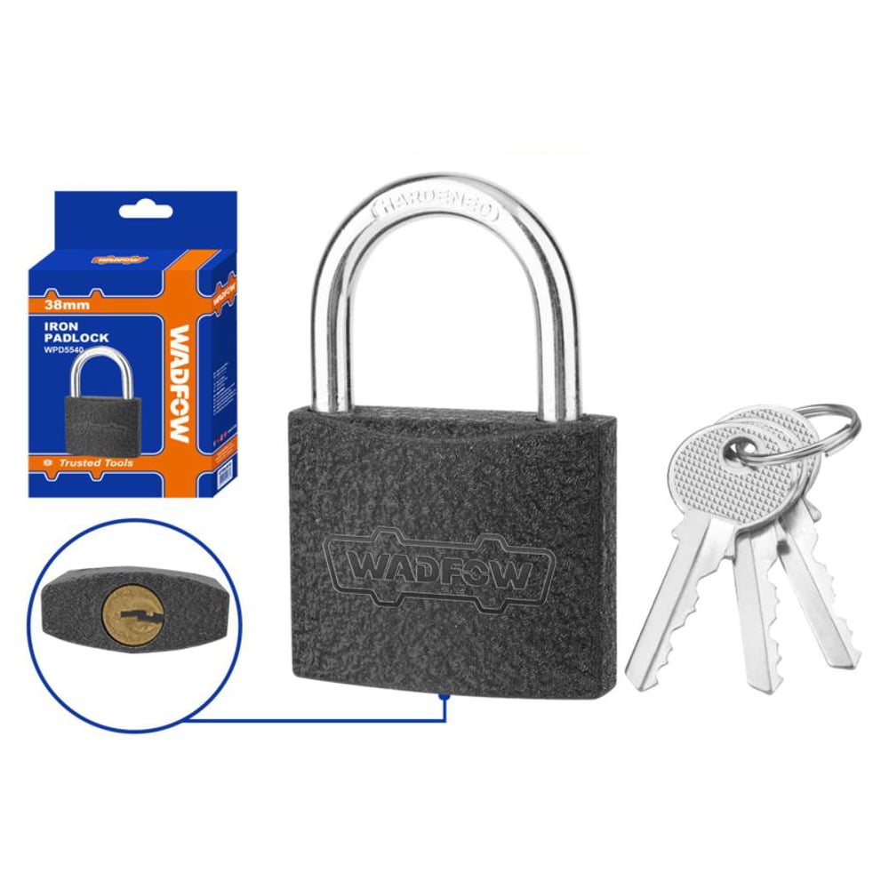 Изображение товара Навесной замок WADFOW 38 мм надежный металлический механизм с английским ключом