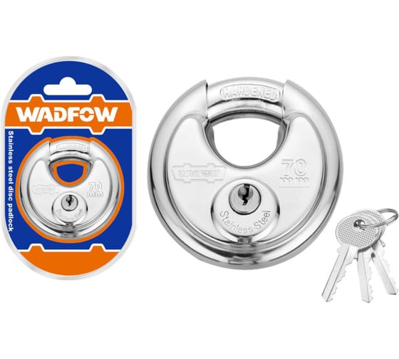 Изображение товара Замок навесной WADFOW круглый 70 мм 6/72 WPDD470