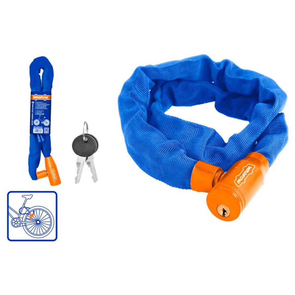 Изображение товара Велосипедный замок WADFOW 900 мм влагозащищенный безопасный стильный