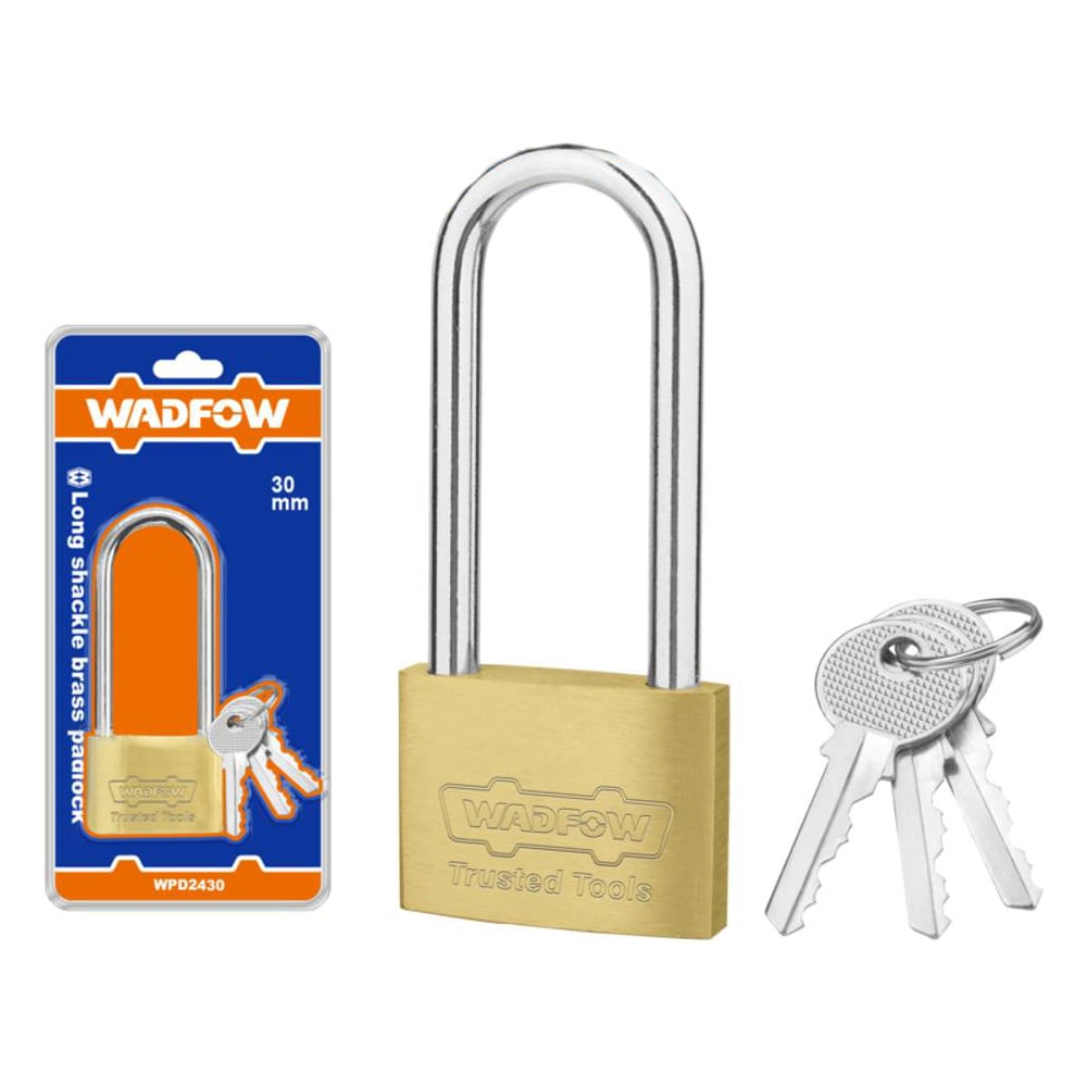 Изображение товара Навесной латунный замок WADFOW 30 мм с цилиндровым механизмом, английский ключ