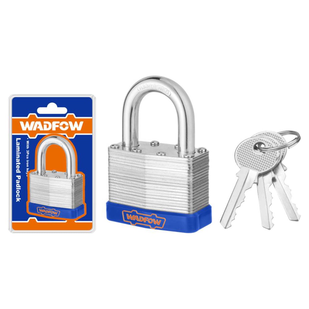 Изображение товара Навесной замок WADFOW 50 мм с ламинированной дужкой и цилиндровым механизмом