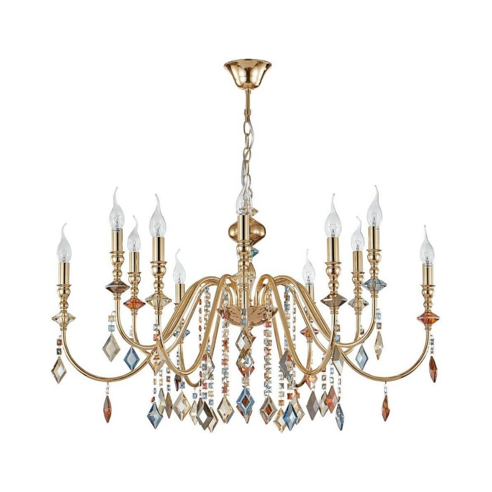 Изображение товара Подвесная люстра Crystal Lux MERCEDES SP6+6 GOLD/COLOR стильная декоративная люстра
