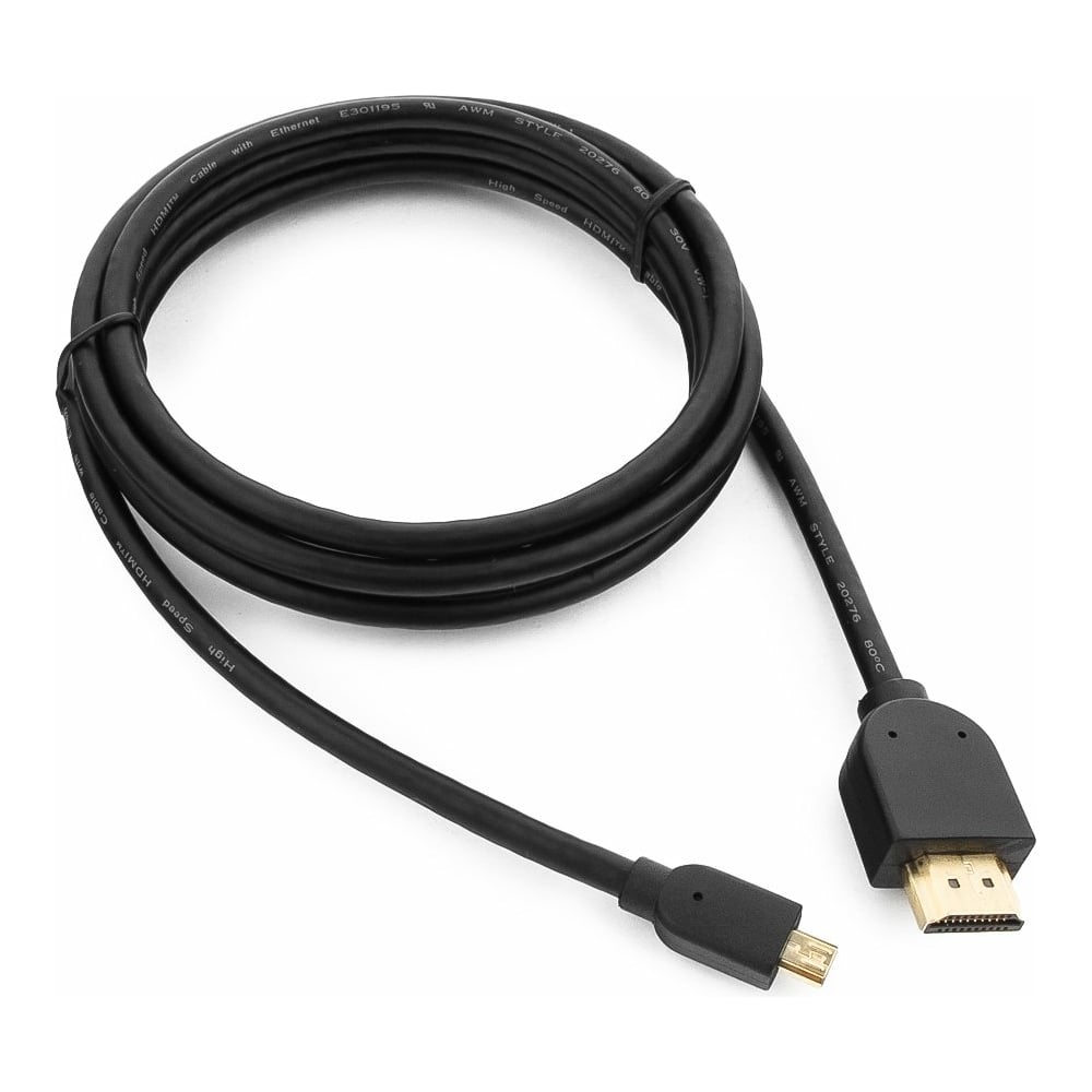 Изображение товара Кабель HDMI-microHDMI Cablexpert v2.0 1.8м с позолоченными разъемами
