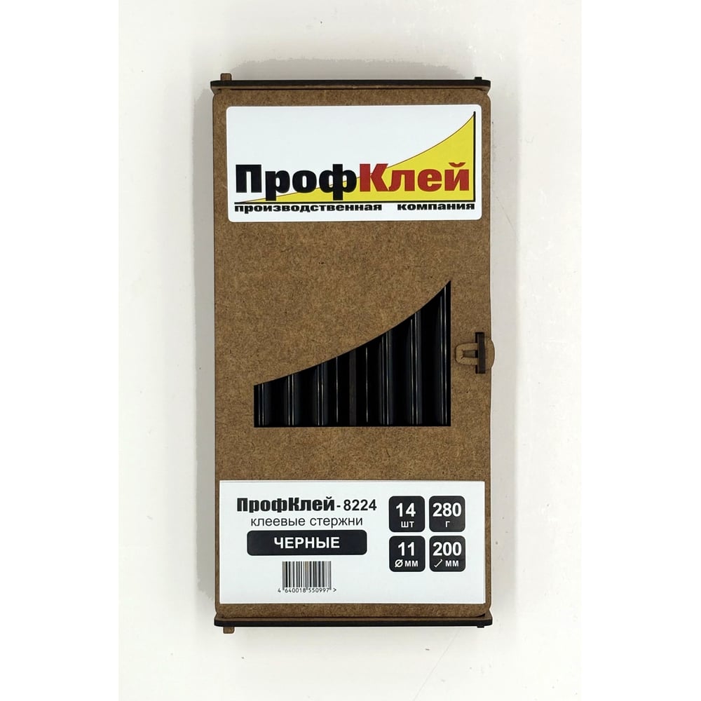 Изображение товара Клеевые стержни ПрофКлей 8224 черные 11х200 мм, 14 шт, универсальные