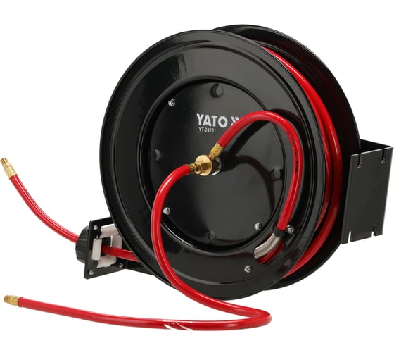 Изображение товара Металлическая катушка для воздушного шланга YATO 9.5 мм, 20 м YT-24251