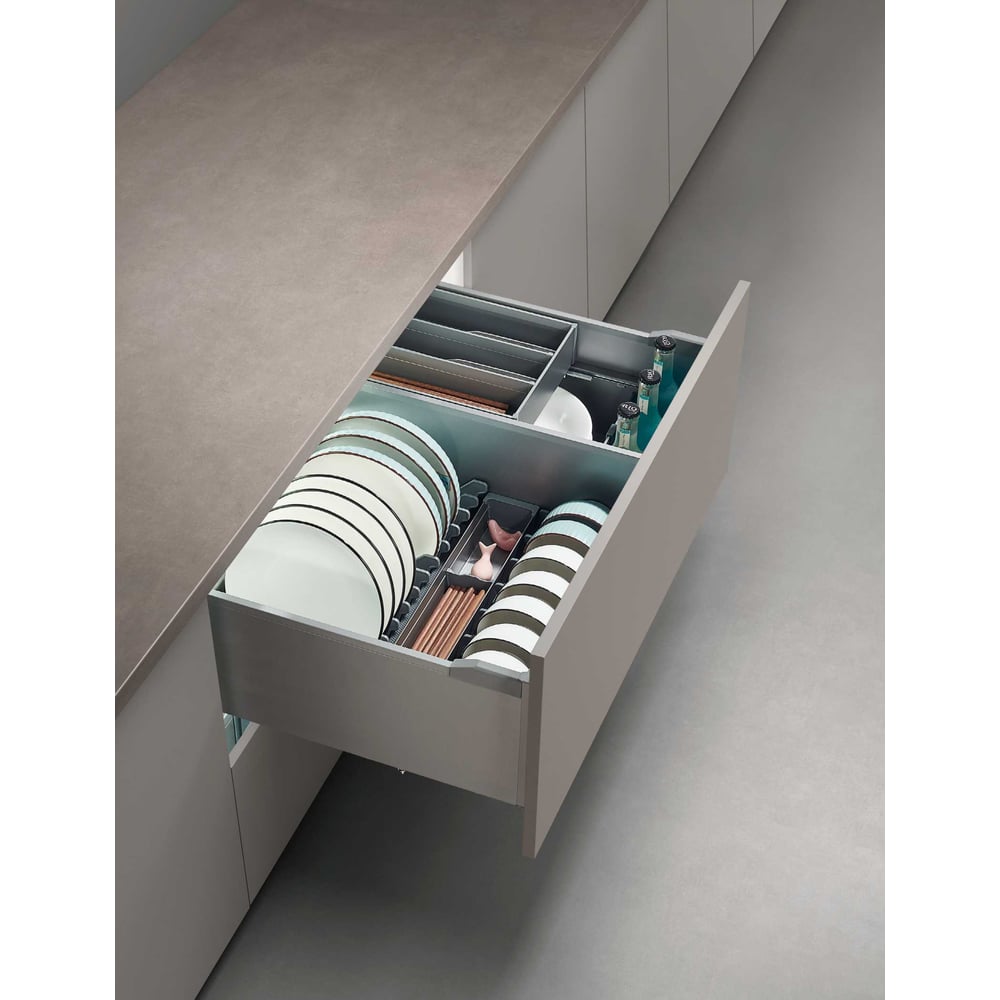 Изображение товара Сушка для мисок и тарелок Mebax Griza series, выдвижной фасад, 600 мм, серый 33366000 00-00003536