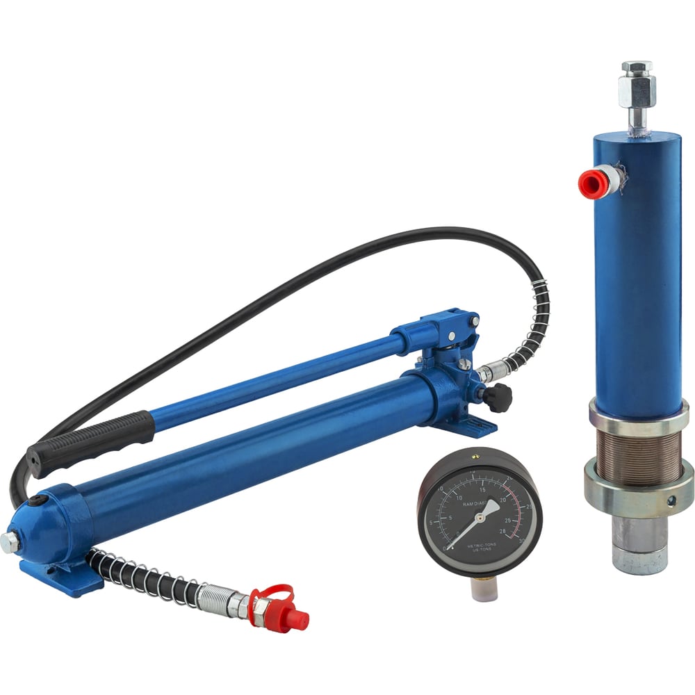 Изображение товара Цилиндр гидравлический для пресса гидравлического Forsage 20т в комплекте с насосом и манометром F-0100-3L(64147)