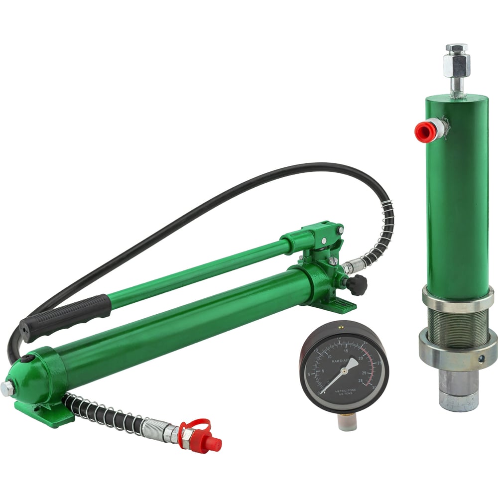 Изображение товара Цилиндр гидравлический для пресса гидравлического Rockforce 20т, в комплекте с насосом и манометром RF-0100-3L(64158)