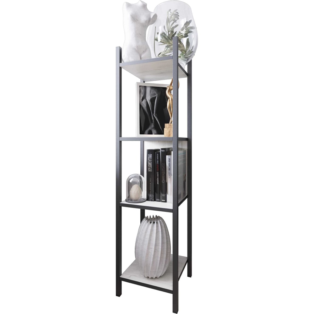 Изображение товара Стеллаж Лофт Альянс Мебель 4 полки Дуб крафт белый