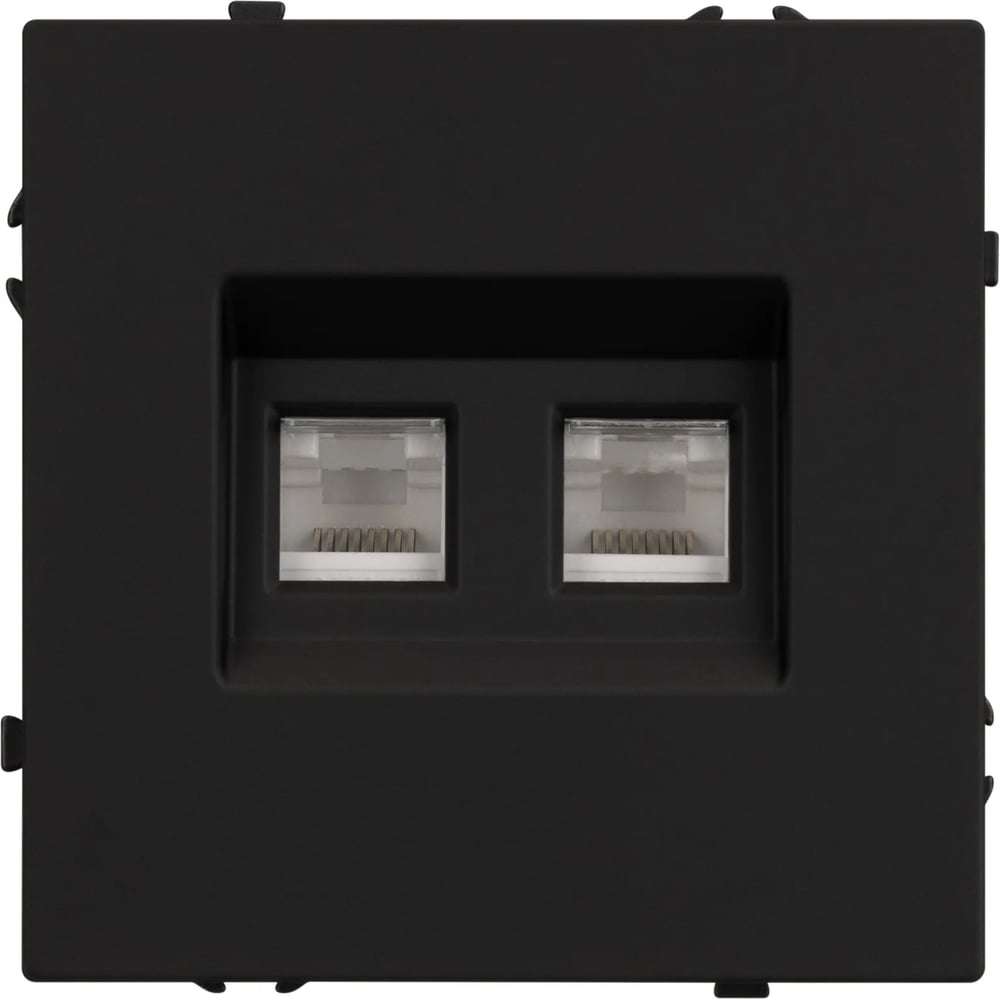 Механизм сдвоенной телефонной розетки Arlight SCT-NOBE-MTL2-SFPL-BK 1шт 054309
