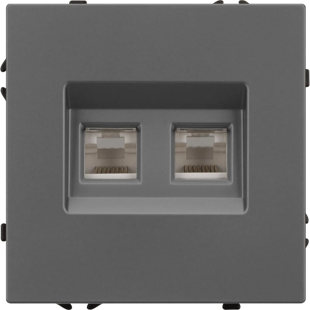 Механизм сдвоенной телефонной розетки Arlight SCT-NOBE-MTL2-SFPL-GR 1шт 054311