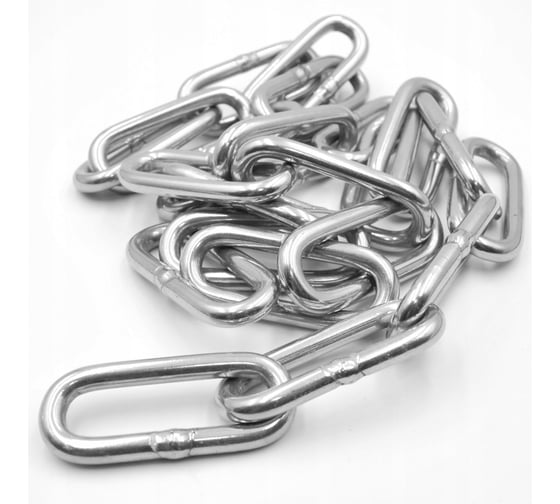 Изображение товара Цепь сварная длиннозвенная из нержавеющей стали DIN 763 2х22 (A2) 2 мм 1 м Крепстор 4665317066079
