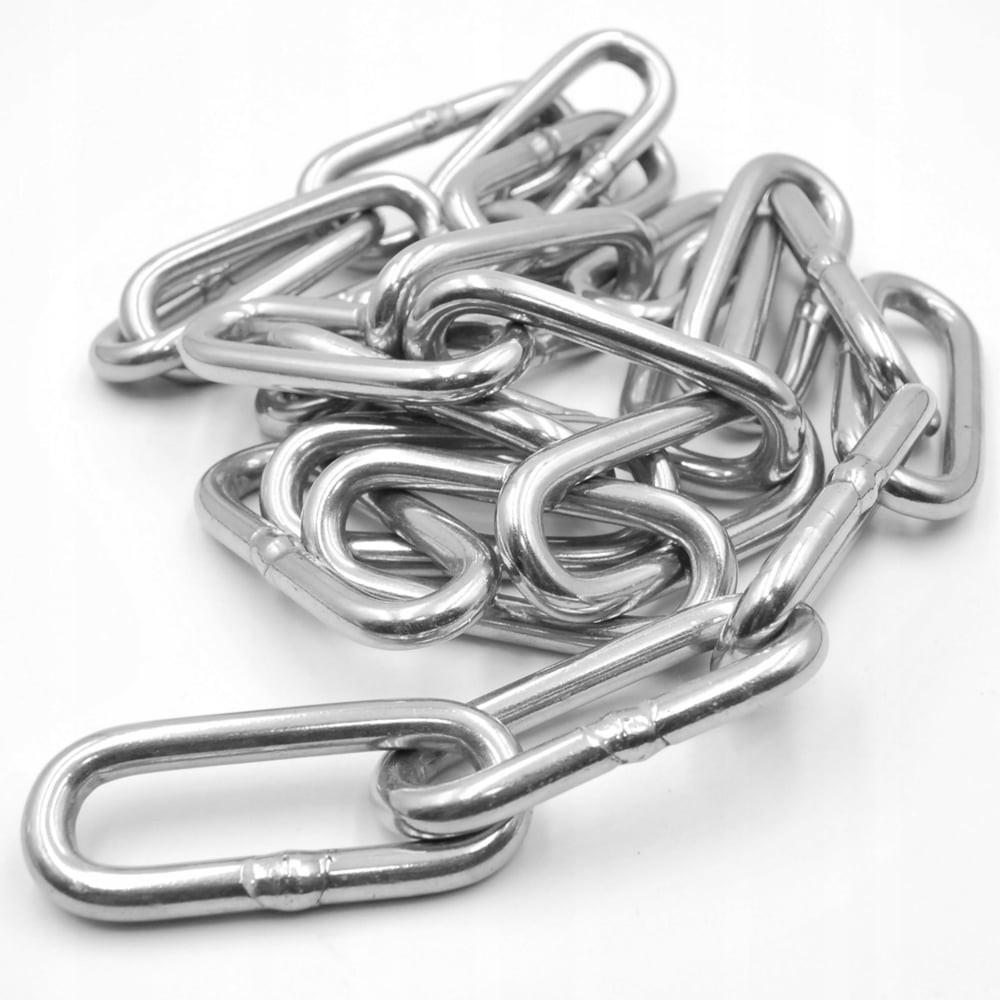 Изображение товара Цепь сварная длиннозвенная из нержавеющей стали DIN 763 3х26 (A2) 3 мм 1 м Крепстор 4665317066109