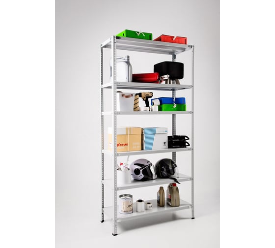 Изображение товара Стеллаж ООО ФУРАМА СТФ 2000x700x300 мм, 6 полок, серый СТФ207030-6