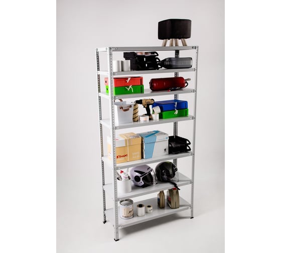 Изображение товара Стеллаж ООО ФУРАМА СТФ 2500x1100x300 мм, 7 полок, серый СТФ251130-7