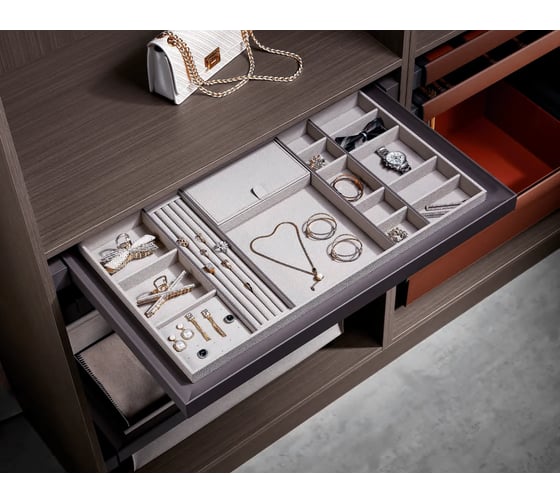 Изображение товара Органайзер для хранение аксессуаров Mebax Elaine series, выдвижной фасад, 700 мм, серый 81507000 00-00003552