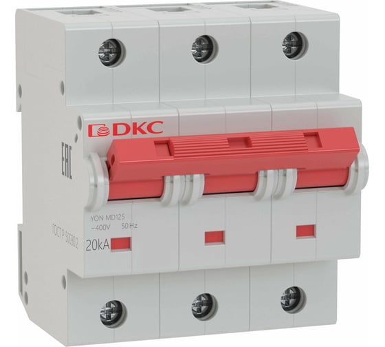 Изображение товара Автоматический модульный выключатель DKC YON MD125 3P 80А D 20kA MD125-3D80