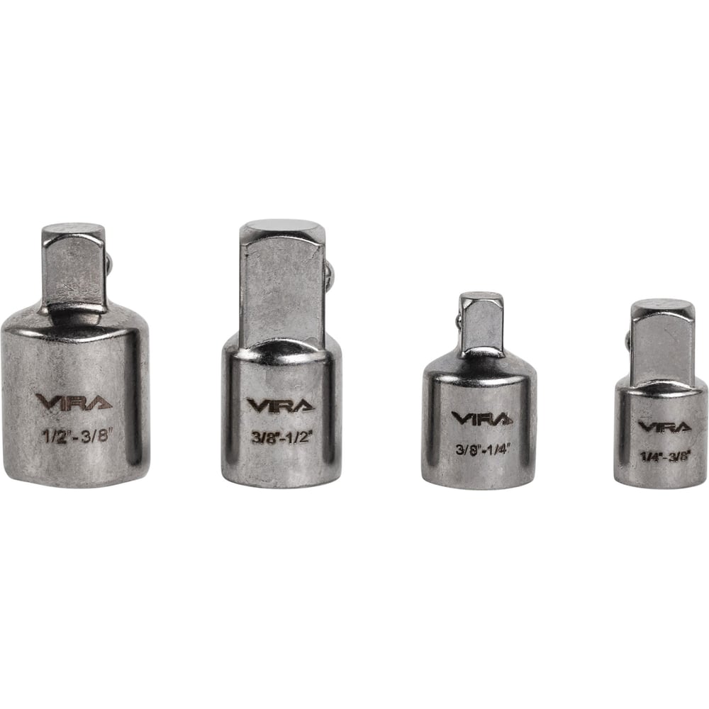 Изображение товара Набор адаптеров хромированных для торцевых головок VIRA 4 шт