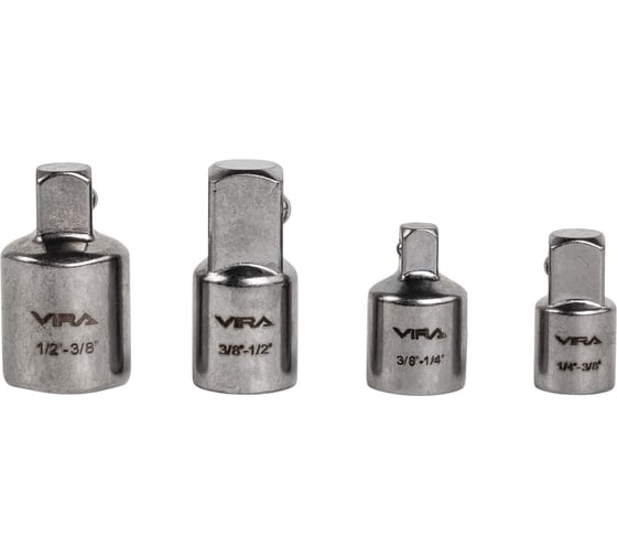 Изображение товара Набор адаптеров хромированных для торцевых головок VIRA 4 шт 554384