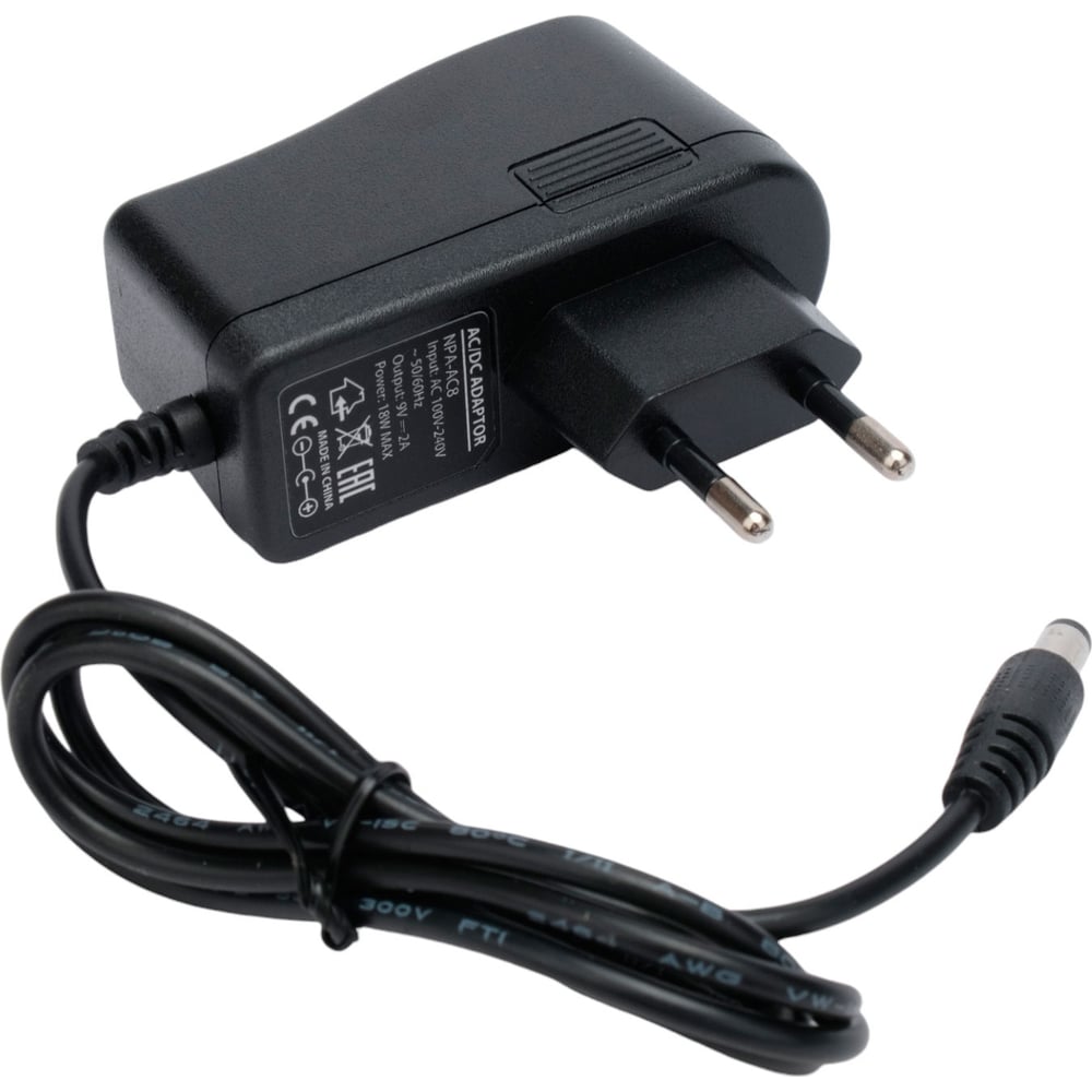 Изображение товара Адаптер питания Gembird 9В/2А с круглым штекером 5.5х2.5мм