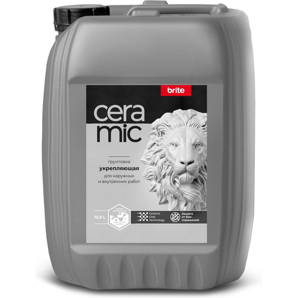 Изображение товара Грунтовка укрепляющая BRITE CERAMIC 10 л для внутренних и наружных работ