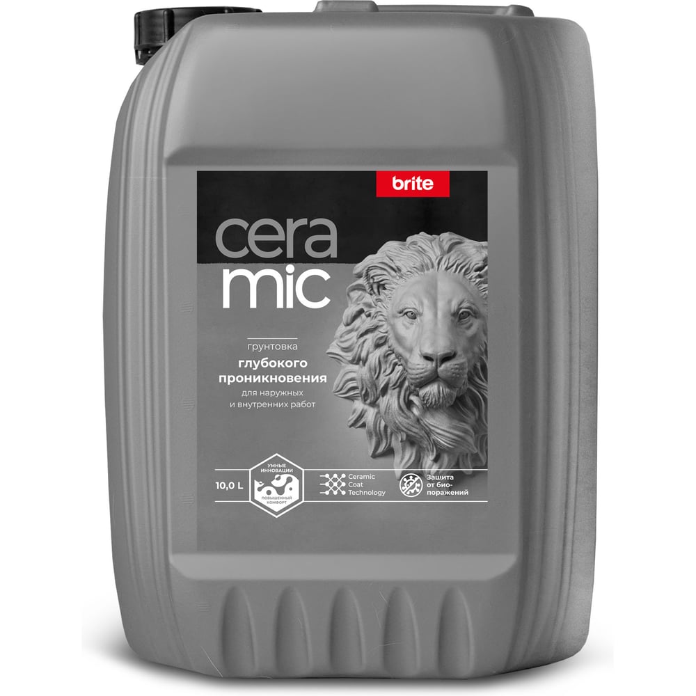 Изображение товара Грунтовка глубокого проникновения BRITE CERAMIC 10 л для бетона и кирпича