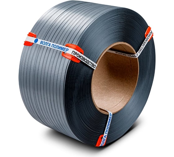 Изображение товара Полипропиленовая лента ВОЛГА ПОЛИМЕР 19x10, серая, 1000 м 19-10-1000-117-00