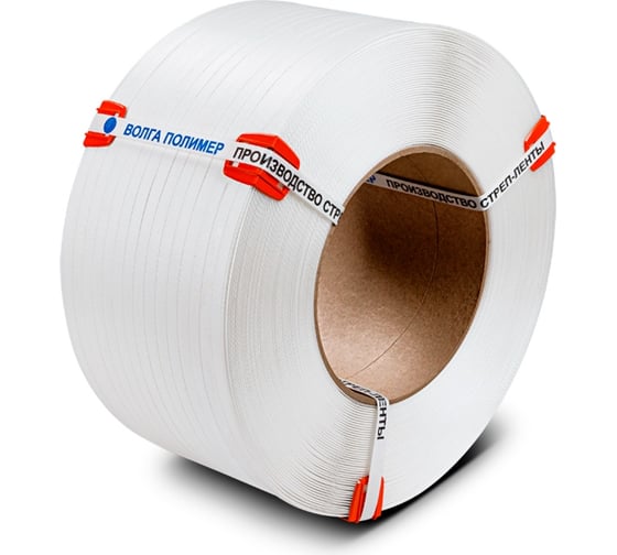 Изображение товара Полипропиленовая лента ВОЛГА ПОЛИМЕР 15x0,8 мм, 240 кгс, 2000 м белая, 15-08-2000-101-00