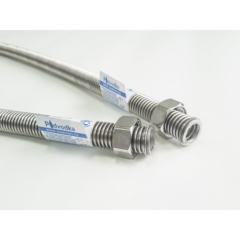 Изображение товара Шланг сильфонный OVERCON 4 м 1/2 Г-Ш SS PODVODKA вода 4610043811646
