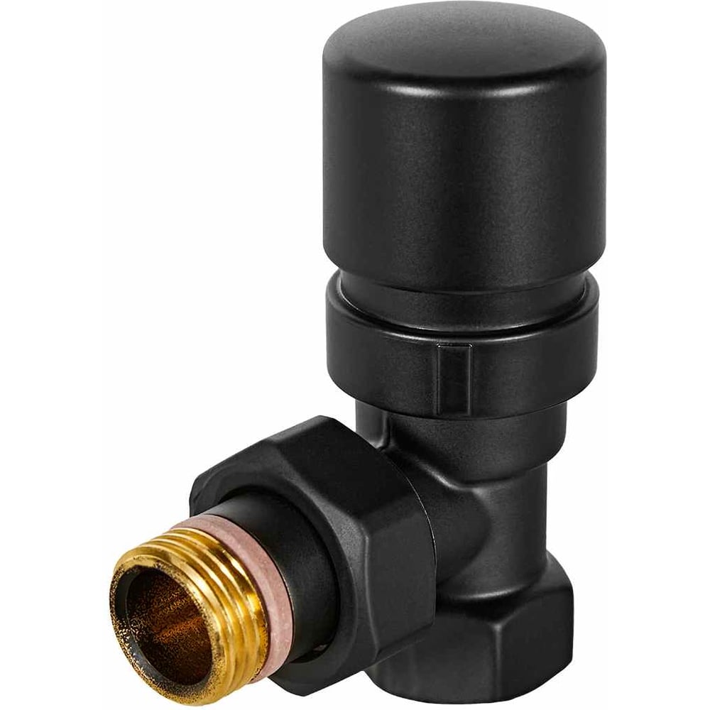 Изображение товара Термостатический клапан STOUT угловой 1/2 черный для системы отопления