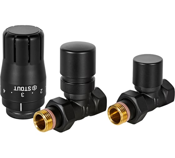 Изображение товара Комплект клапанов термостатических STOUT SVTDK-0001-000015B Design черный, RG00943679A91B